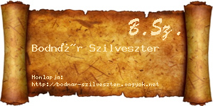 Bodnár Szilveszter névjegykártya