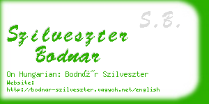 szilveszter bodnar business card
